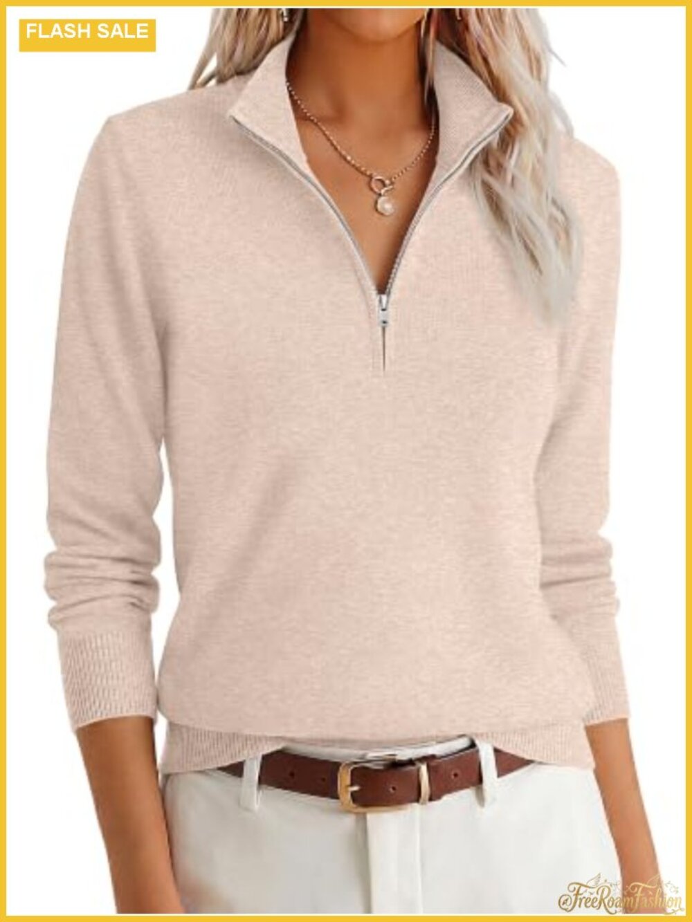 Women's Quarter Zip Lightweight Pullover Sweater